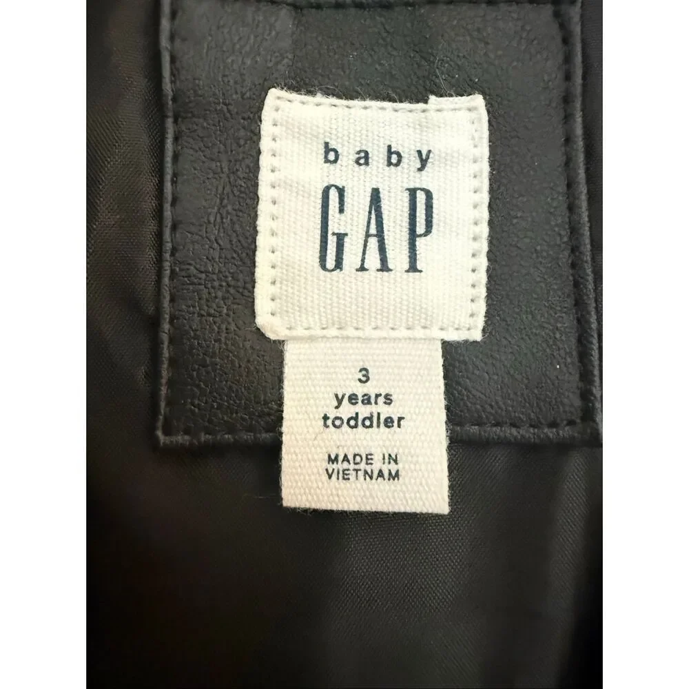 Baby GAP Toddler Faux Leather Moto Jacket Size 3T